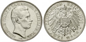 Mecklenburg/-Schwerin
Friedrich Franz IV., 1897-1918
2 Mark 1901 A. vorzüglich/Stempelglanz