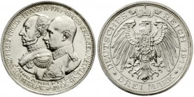 Mecklenburg/-Schwerin
Friedrich Franz IV., 1897-1918
3 Mark 1915 A. 100 Jahrfeier.
Polierte Platte, winz. Kratzer