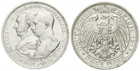 Mecklenburg/-Schwerin
Friedrich Franz IV., 1897-1918
3 Mark 1915 A. 100 Jahrfeier.
fast Stempelglanz
