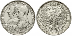 Mecklenburg/-Schwerin
Friedrich Franz IV., 1897-1918
3 Mark 1915 A. 100 Jahrfeier.
vorzüglich, winz. Randfehler