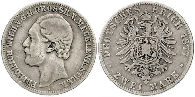 Mecklenburg/-Strelitz
Friedrich Wilhelm, 1860-1904
2 Mark 1877 A. schön/sehr s...