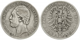 Mecklenburg/-Strelitz
Friedrich Wilhelm, 1860-1904
2 Mark 1877 A. schön/sehr schön