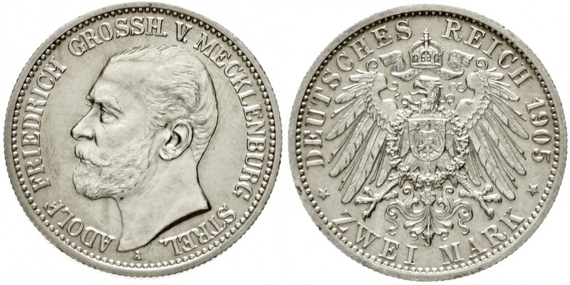 Mecklenburg/-Strelitz
Adolf Friedrich V., 1904-1914
2 Mark 1905 A. gutes vorzü...