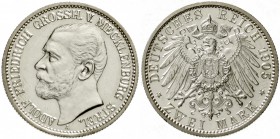 Mecklenburg/-Strelitz
Adolf Friedrich V., 1904-1914
2 Mark 1905 A. gutes vorzüglich, min. berieben