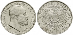 Oldenburg
Nicolaus Friedrich Peter, 1853-1900
2 Mark 1891 A. vorzüglich/Stempelglanz