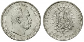 Preußen
Wilhelm I., 1861-1888
5 Mark 1875 B. vorzüglich/Stempelglanz, nur min. Randfehler