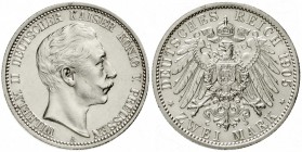 Preußen
Wilhelm II., 1888-1918
2 Mark 1905 A. prägefrisch, kl. Kratzer
