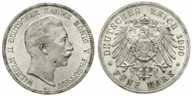 Preußen
Wilhelm II., 1888-1918
5 Mark 1900 A fast Stempelglanz, Prachtexemplar
