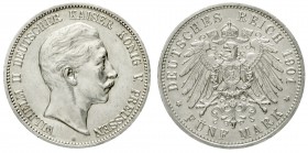 Preußen
Wilhelm II., 1888-1918
5 Mark 1901 A. Seltener Jahrgang.
vorzüglich