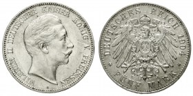 Preußen
Wilhelm II., 1888-1918
5 Mark 1904 A. vorzüglich/Stempelglanz