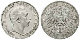 Preußen
Wilhelm II., 1888-1918
5 Mark 1906 A. Besseres Jahr.
sehr schön/vorzüglich