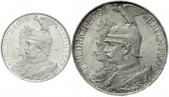 Preußen
Wilhelm II., 1888-1918
2 und 5 Mark 1901. 200 Jahrfeier.
beide vorzüglich/Stempelglanz