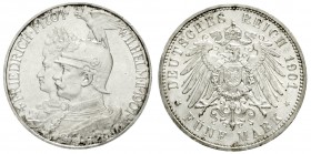 Preußen
Wilhelm II., 1888-1918
5 Mark 1901. 200 Jahrfeier.
fast Stempelglanz, Prachtexemplar