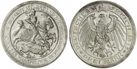 Preußen
Wilhelm II., 1888-1918
3 Mark 1915 A. Mansfeld.
Polierte Platte
