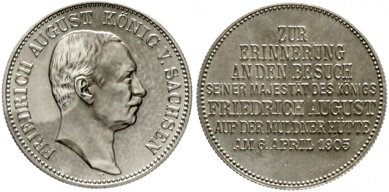 Sachsen
Friedrich August III., 1904-1918
Denkmünze in 2 Mark-Grösse 1905 auf d...