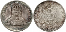 Sachsen
Friedrich August III., 1904-1918
3 Mark 1913 E. Völkerschlachtdenkmal.
Polierte Platte, nur min. berührt, herrliche Patina