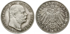 Sachsen/-Altenburg
Ernst, 1853-1908
2 Mark 1901 A. Auflage nur 500 Ex.
Polierte Platte, leicht berührt, herrliche Patina