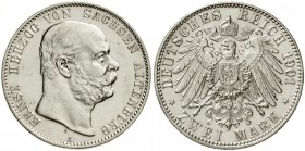 Sachsen/-Altenburg
Ernst, 1853-1908
2 Mark 1901 A. vorzüglich/Stempelglanz, min. berieben