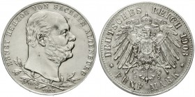 Sachsen/-Altenburg
Ernst, 1853-1908
5 Mark 1903 A. 50-jähr. Regierungsjubiläum.
vorzüglich