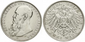 Sachsen-Meiningen
Georg II., 1866-1914
2 Mark 1913 D. Auflage nur 5 T. Ex.
gutes vorzüglich