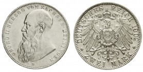 Sachsen-Meiningen
Georg II., 1866-1914
2 Mark 1902 D. vorzüglich/Stempelglanz