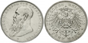 Sachsen-Meiningen
Georg II., 1866-1914
5 Mark 1908 D. vorzüglich/Stempelglanz