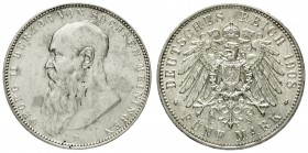 Sachsen-Meiningen
Georg II., 1866-1914
5 Mark 1908 D. vorzüglich/Stempelglanz3, kl. Kratzer