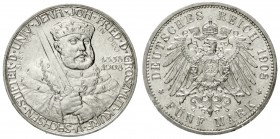 Sachsen/-Weimar-Eisenach
Wilhelm Ernst, 1901-1918
5 Mark 1908. Universität Jena.
vorzüglich/Stempelglanz, kl. Randfehler