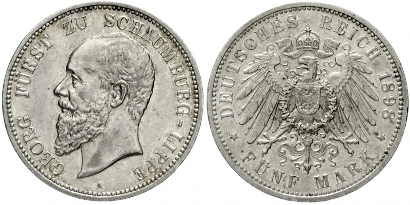 Schaumburg-Lippe
Georg, 1893-1911
5 Mark 1898 A. vorzüglich