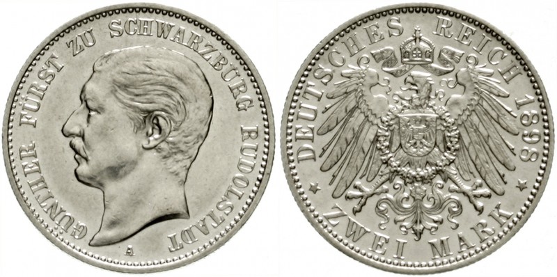 Schwarzburg/-Rudolstadt
Günther Victor, 1890-1918
2 Mark 1898 A. vorzüglich