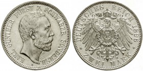 Schwarzburg/-Sondershausen
Karl Günther, 1880-1909
2 Mark 1896 A. prägefrisch/fast Stempelglanz
