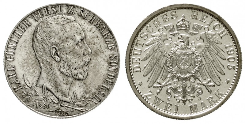 Schwarzburg/-Sondershausen
Karl Günther, 1880-1909
2 Mark 1905. 25 jähr. Regie...