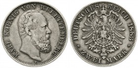 Württemberg
2 Mark 1883 F. Seltenes Jahr.
fast sehr schön