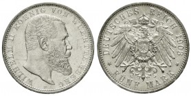Württemberg
Wilhelm II., 1891-1918
5 Mark 1903 F. sehr schön, kl. Kratzer