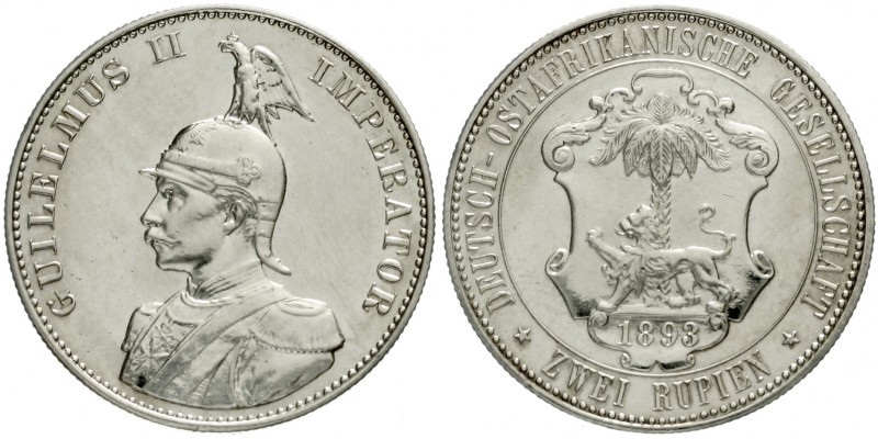 Deutsch Ostafrika
2 Rupien 1893. Polierte Platte, etwas berieben und winz. Krat...