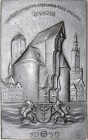 Danzig
Freie Stadt
Rechteckige Eisengußplakette 1939 von Heinrich Moshage. Röhl-Zitat über Krantor. 90 X 143 mm.
vorzüglich