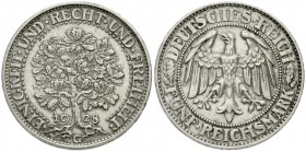Kursmünzen
5 Reichsmark Eichbaum Silber 1927-1933
1928 G. vorzüglich, schöne Patina