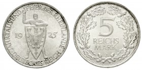 Gedenkmünzen
5 Reichsmark Rheinlande
1925 A. prägefrisch