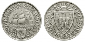 Gedenkmünzen
3 Reichsmark Bremerhaven
1927 A. vorzüglich