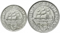 Gedenkmünzen
5 Reichsmark Bremerhaven
2 Stück: 3 und 5 Reichsmark 1927 A. sehr schön/vorzüglich