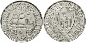 Gedenkmünzen
5 Reichsmark Bremerhaven
1927 A. gutes vorzüglich, winz. Randfehler