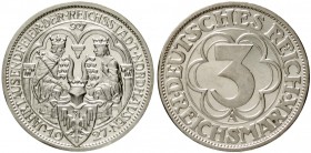 Gedenkmünzen
3 Reichsmark Nordhausen
1927 A. Polierte Platte, leicht berührt