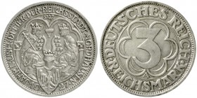 Gedenkmünzen
3 Reichsmark Nordhausen
1927 A. sehr schön/vorzüglich, kl. Randfehler