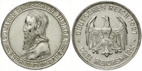 Gedenkmünzen
3 Reichsmark Tübingen
1927 F. vorzüglich, Randfehler