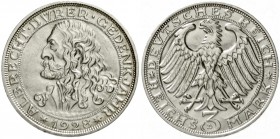 Gedenkmünzen
3 Reichsmark Dürer
1928 D. fast Stempelglanz, winz. Randfehler