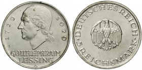 Gedenkmünzen
5 Reichsmark Lessing
1929 A. prägefrisch