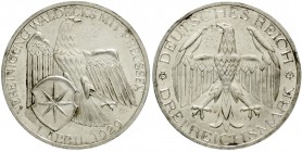 Gedenkmünzen
3 Reichsmark Waldeck
1929 A. vorzüglich/Stempelglanz, aus Polierte Platte, kl. Kratzer und Randfehler