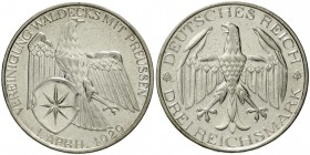Gedenkmünzen
3 Reichsmark Waldeck
1929 A. sehr schön