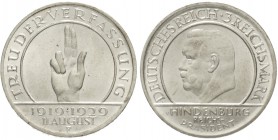 Gedenkmünzen
3 Reichsmark Schwurhand
1929 F. fast Stempelglanz