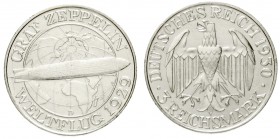Gedenkmünzen
3 Reichsmark Zeppelin
1930 D. vorzüglich